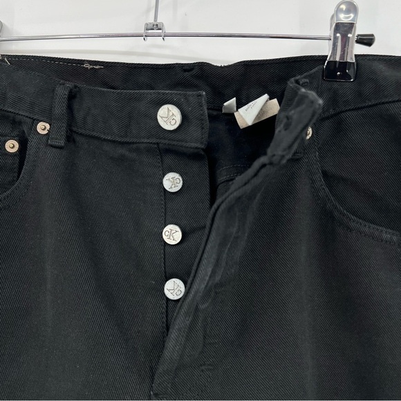 CK Calvin Klein Jeans Vintage Leather Patch Tapered 90's Moms Black Jeans Sz 13 - Picture 10 of 10